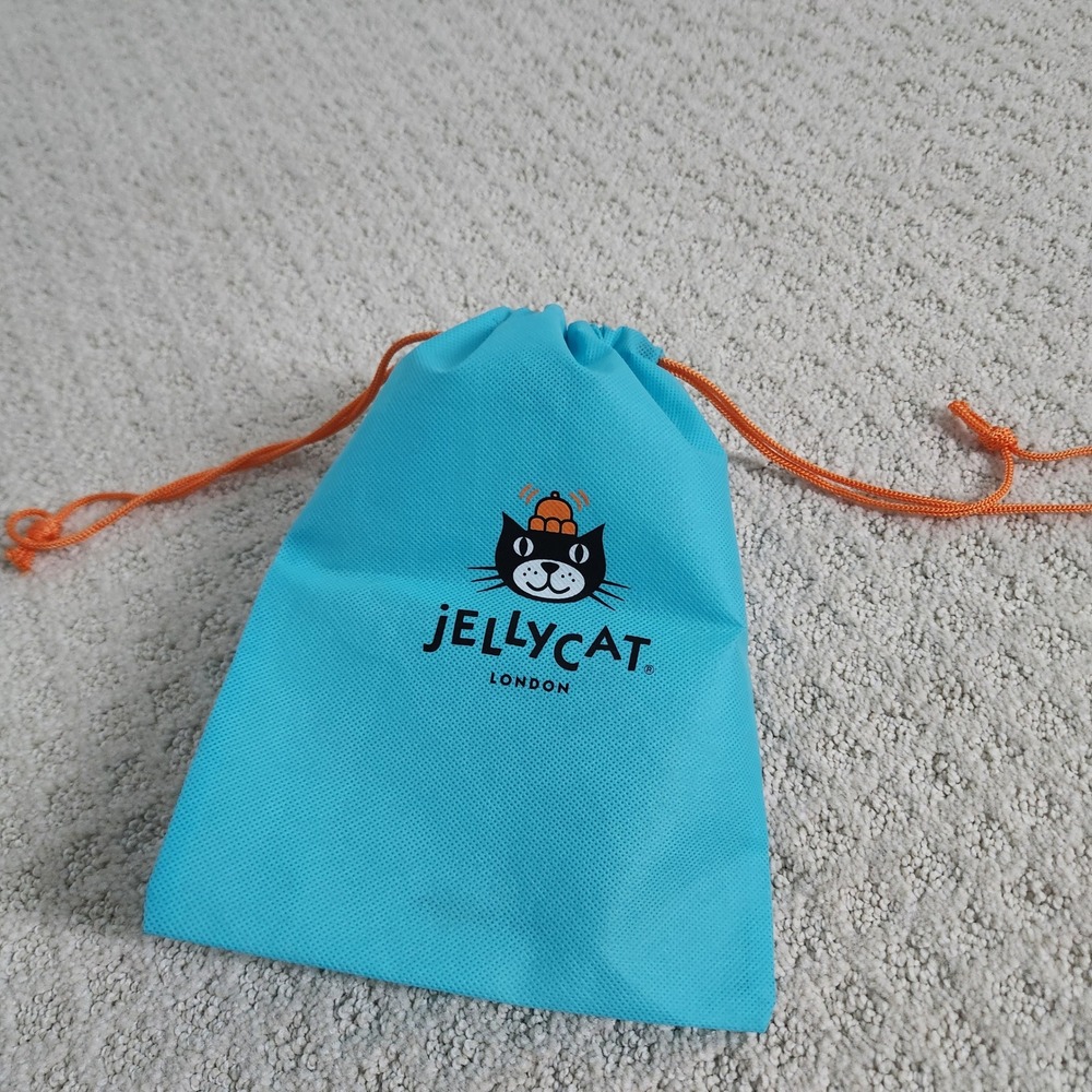 Jellycat London Blue Drawstring Gift Bag Small Cat Logo Reusable Pouch 7.5×10.5